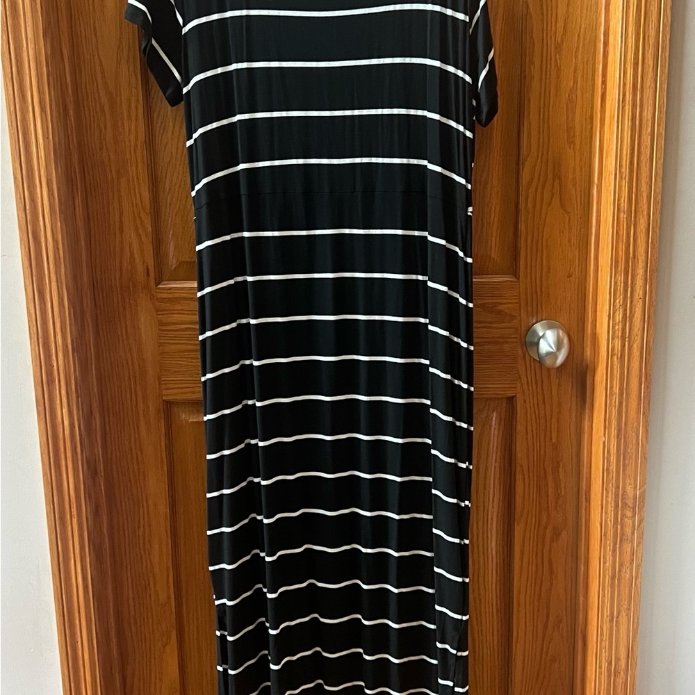 Maurices Black and White Striped Maxi Dress